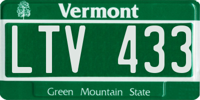 VT license plate LTV433