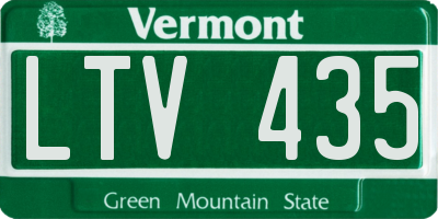 VT license plate LTV435