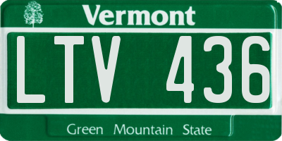 VT license plate LTV436