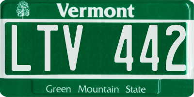 VT license plate LTV442