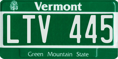 VT license plate LTV445