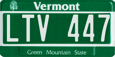 VT license plate LTV447