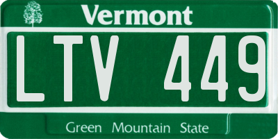 VT license plate LTV449