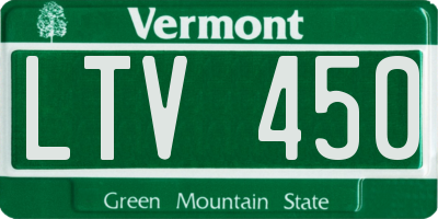 VT license plate LTV450