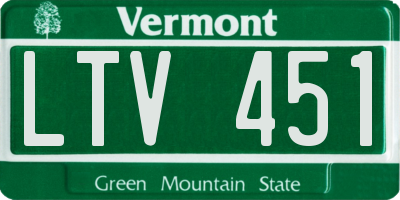 VT license plate LTV451