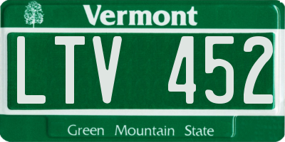 VT license plate LTV452