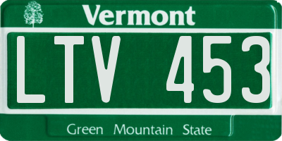 VT license plate LTV453