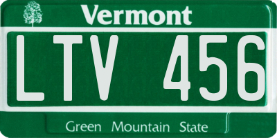 VT license plate LTV456