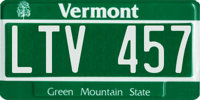 VT license plate LTV457