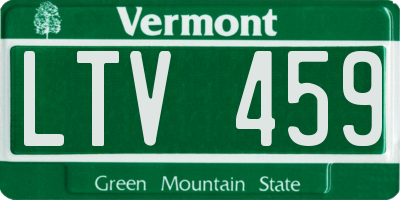 VT license plate LTV459