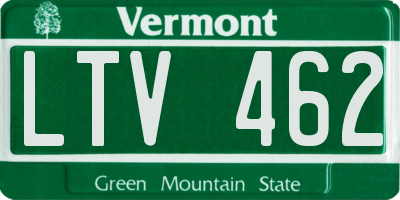 VT license plate LTV462