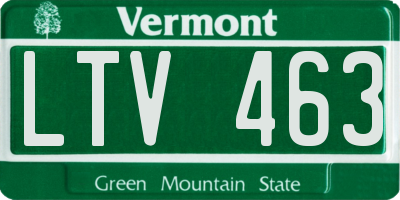 VT license plate LTV463