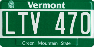 VT license plate LTV470