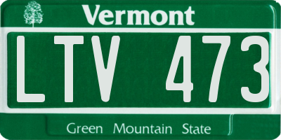 VT license plate LTV473