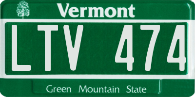 VT license plate LTV474