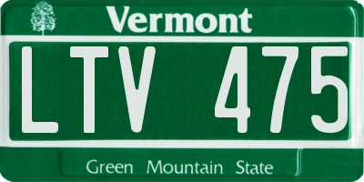 VT license plate LTV475