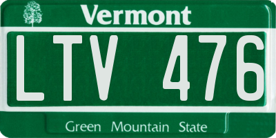 VT license plate LTV476