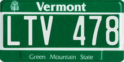 VT license plate LTV478