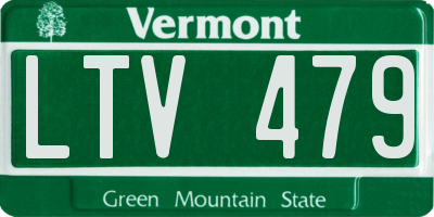 VT license plate LTV479