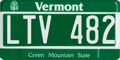 VT license plate LTV482