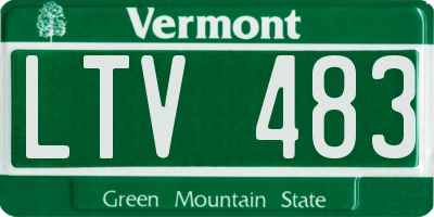 VT license plate LTV483