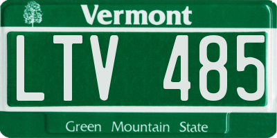 VT license plate LTV485