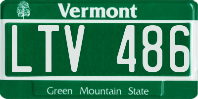 VT license plate LTV486