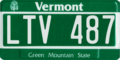 VT license plate LTV487