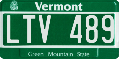 VT license plate LTV489