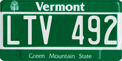 VT license plate LTV492