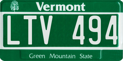 VT license plate LTV494