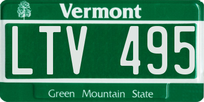 VT license plate LTV495