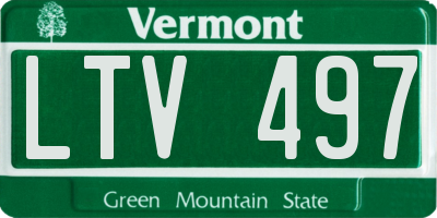 VT license plate LTV497