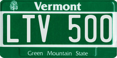 VT license plate LTV500