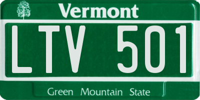 VT license plate LTV501
