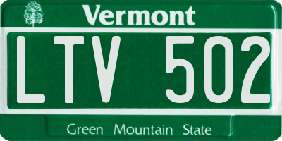 VT license plate LTV502