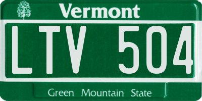 VT license plate LTV504