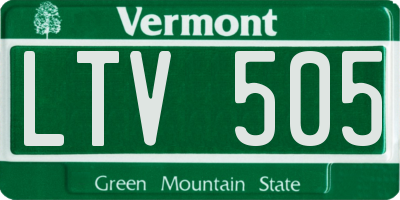 VT license plate LTV505