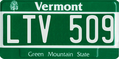 VT license plate LTV509