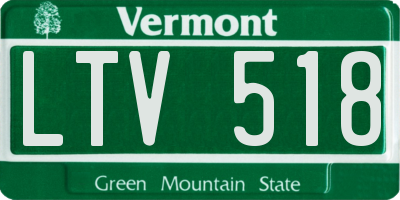 VT license plate LTV518