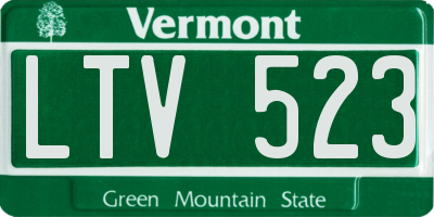 VT license plate LTV523