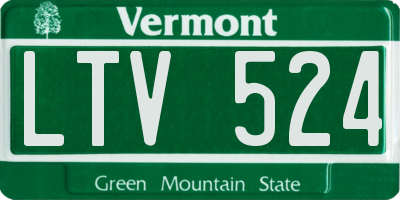 VT license plate LTV524