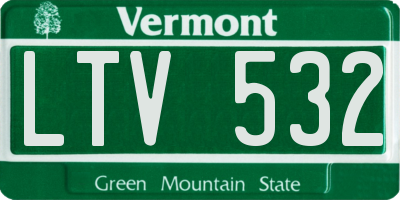 VT license plate LTV532