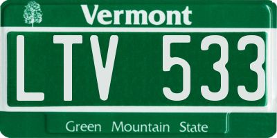 VT license plate LTV533