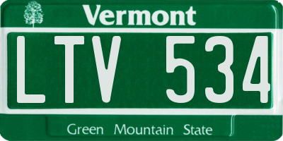VT license plate LTV534