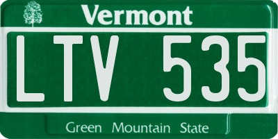 VT license plate LTV535