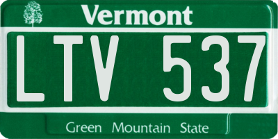 VT license plate LTV537