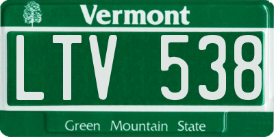 VT license plate LTV538