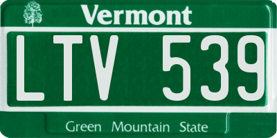 VT license plate LTV539
