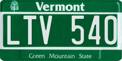 VT license plate LTV540